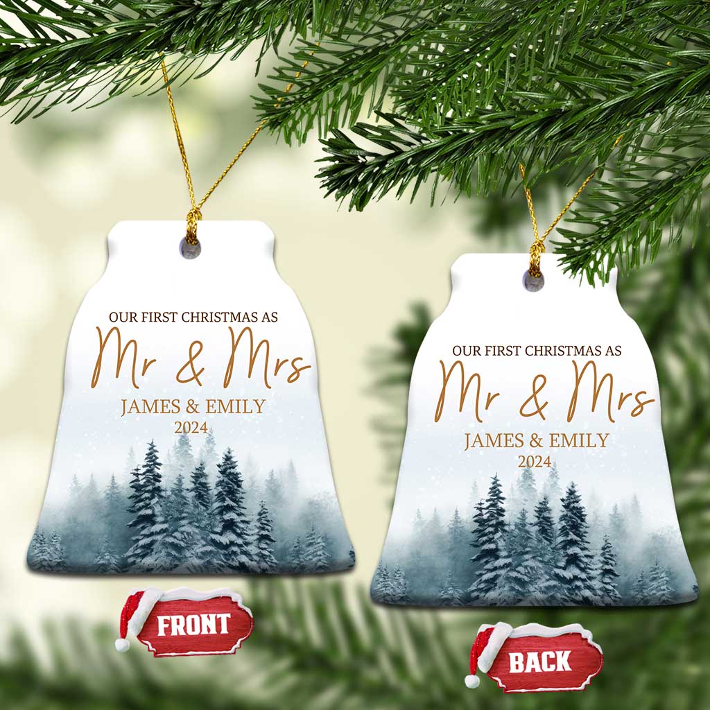 Personalized First Christmas As Mr & Mrs Christmas Ornament Custom Name Couple 2024 TS11