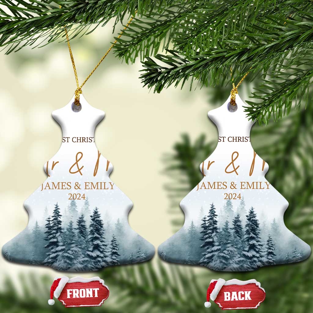 Personalized First Christmas As Mr & Mrs Christmas Ornament Custom Name Couple 2024 TS11