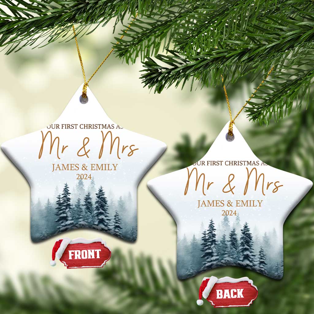 Personalized First Christmas As Mr & Mrs Christmas Ornament Custom Name Couple 2024 TS11