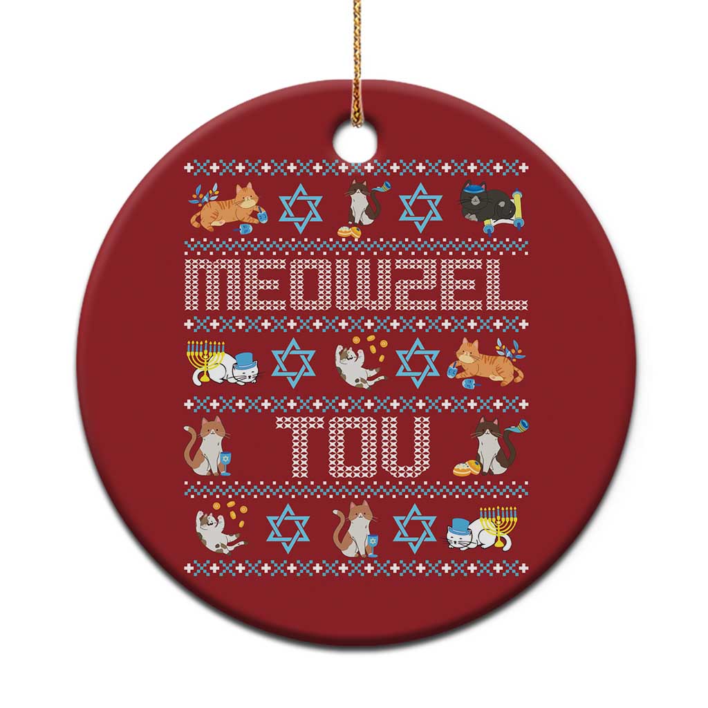 Funny Hanukkah Cats Christmas Ornament Meowzel Tov Chanukah Menorah David Stars TS11