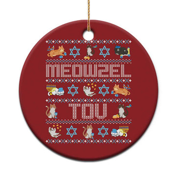 Funny Hanukkah Cats Christmas Ornament Meowzel Tov Chanukah Menorah David Stars TS11