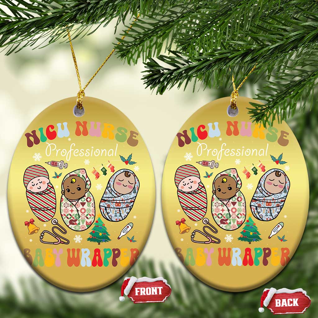 Funny NICU Nurse Xmas Christmas Ornament Professional Baby Wrapper TS11