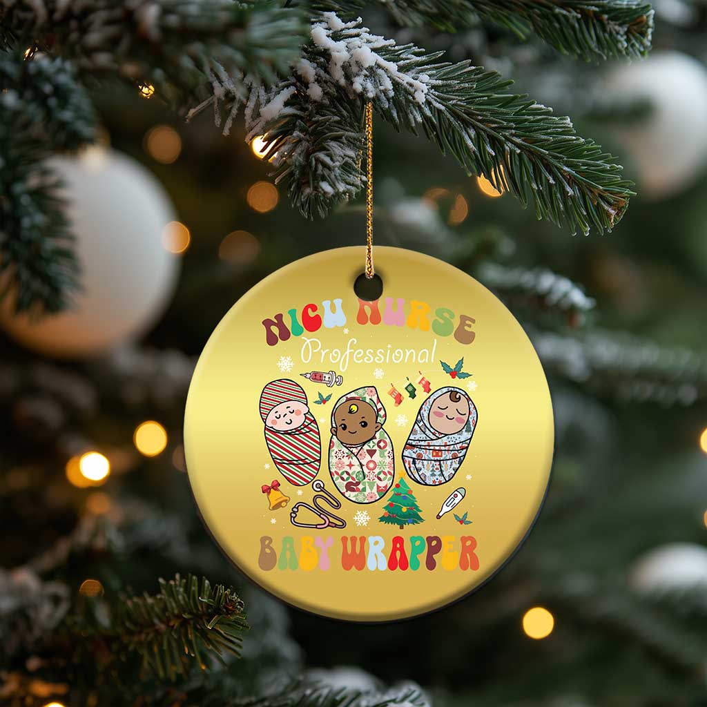 Funny NICU Nurse Xmas Christmas Ornament Professional Baby Wrapper TS11