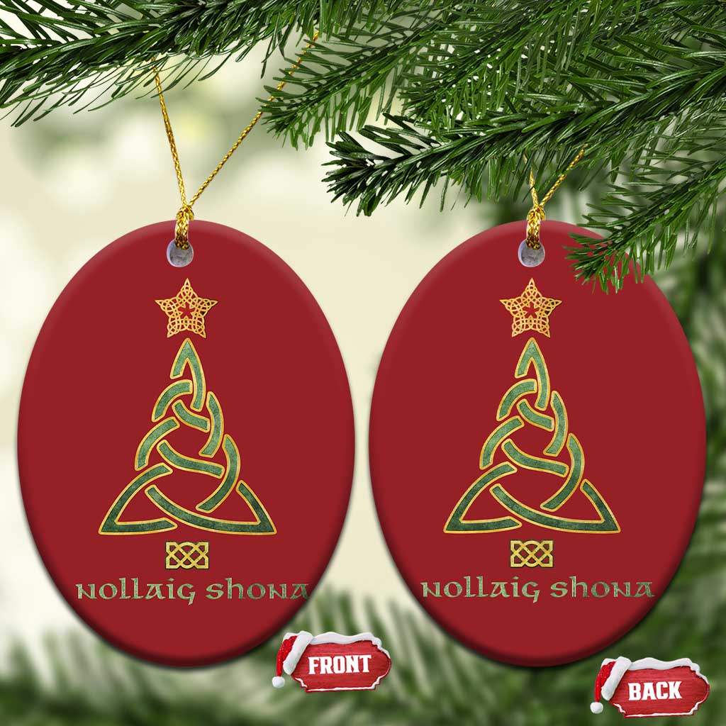 Irish Gaelic Christmas Nollaig Shona Christmas Ornament Celtic Knot Christmas Tree TS11