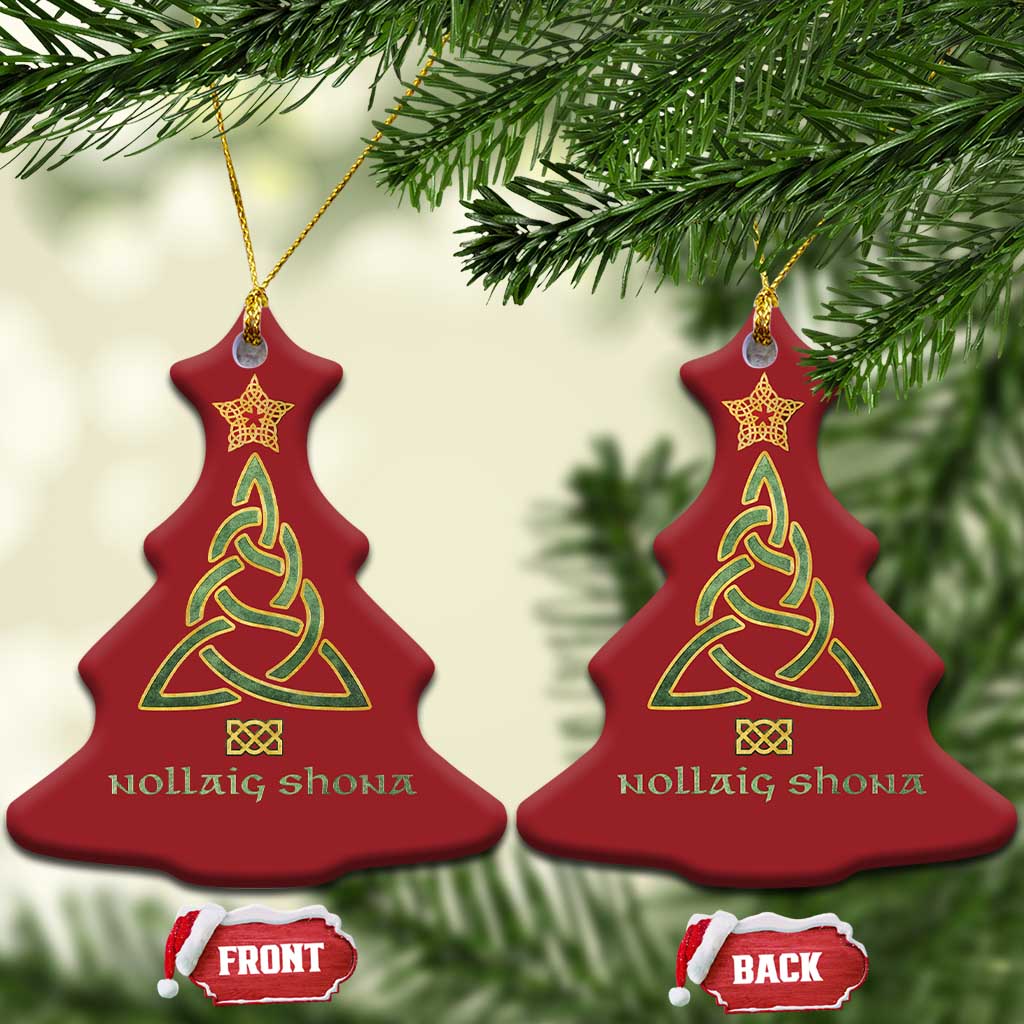 Irish Gaelic Christmas Nollaig Shona Christmas Ornament Celtic Knot Christmas Tree TS11