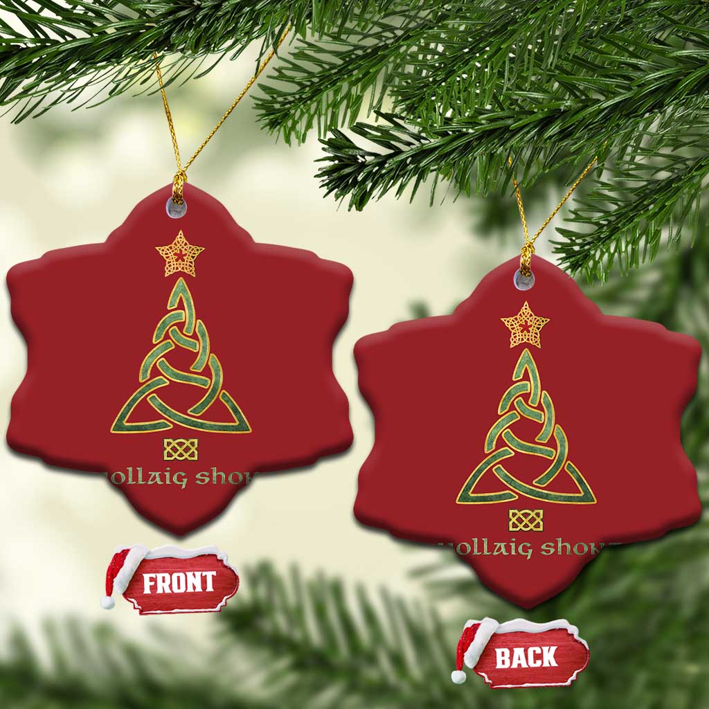 Irish Gaelic Christmas Nollaig Shona Christmas Ornament Celtic Knot Christmas Tree TS11