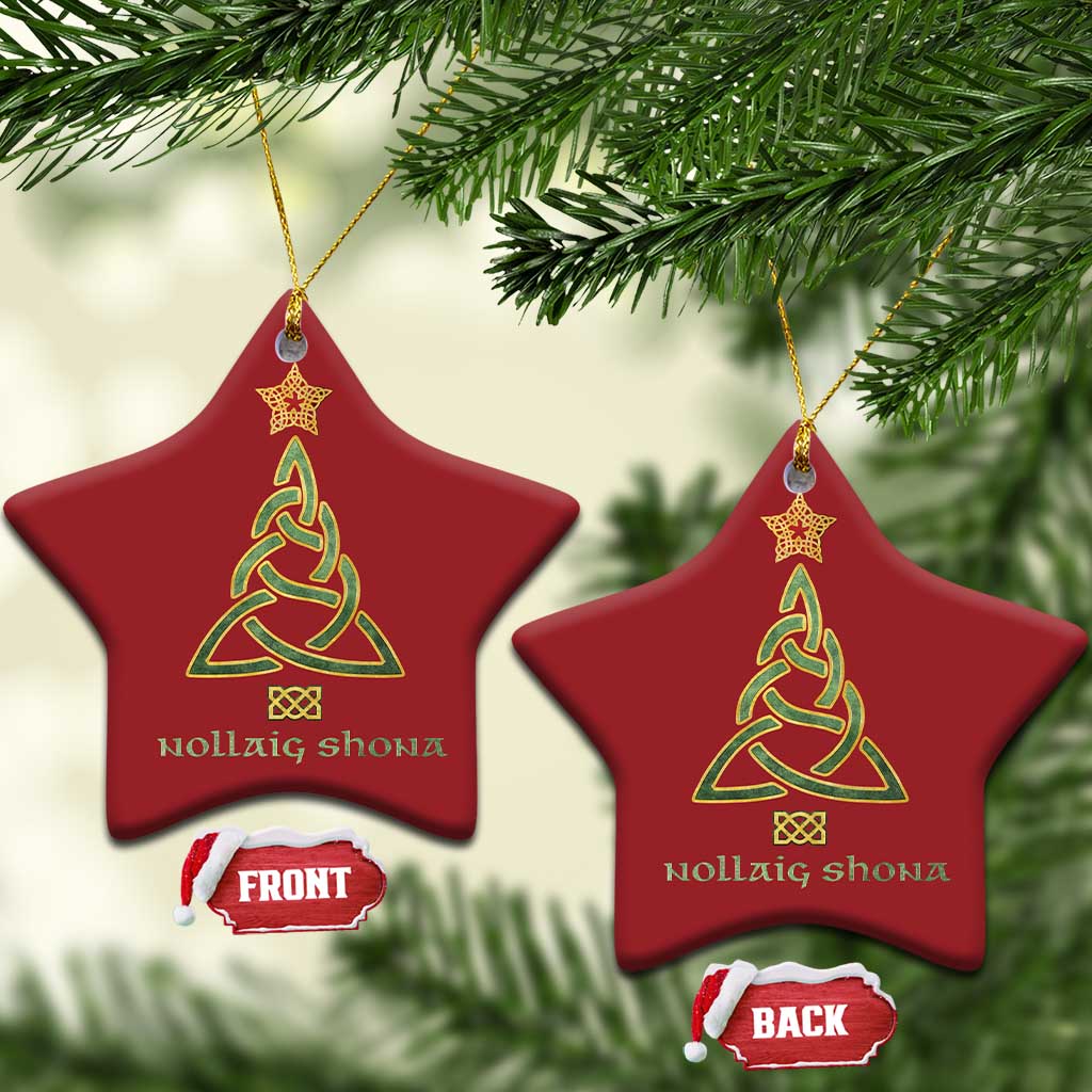 Irish Gaelic Christmas Nollaig Shona Christmas Ornament Celtic Knot Christmas Tree TS11
