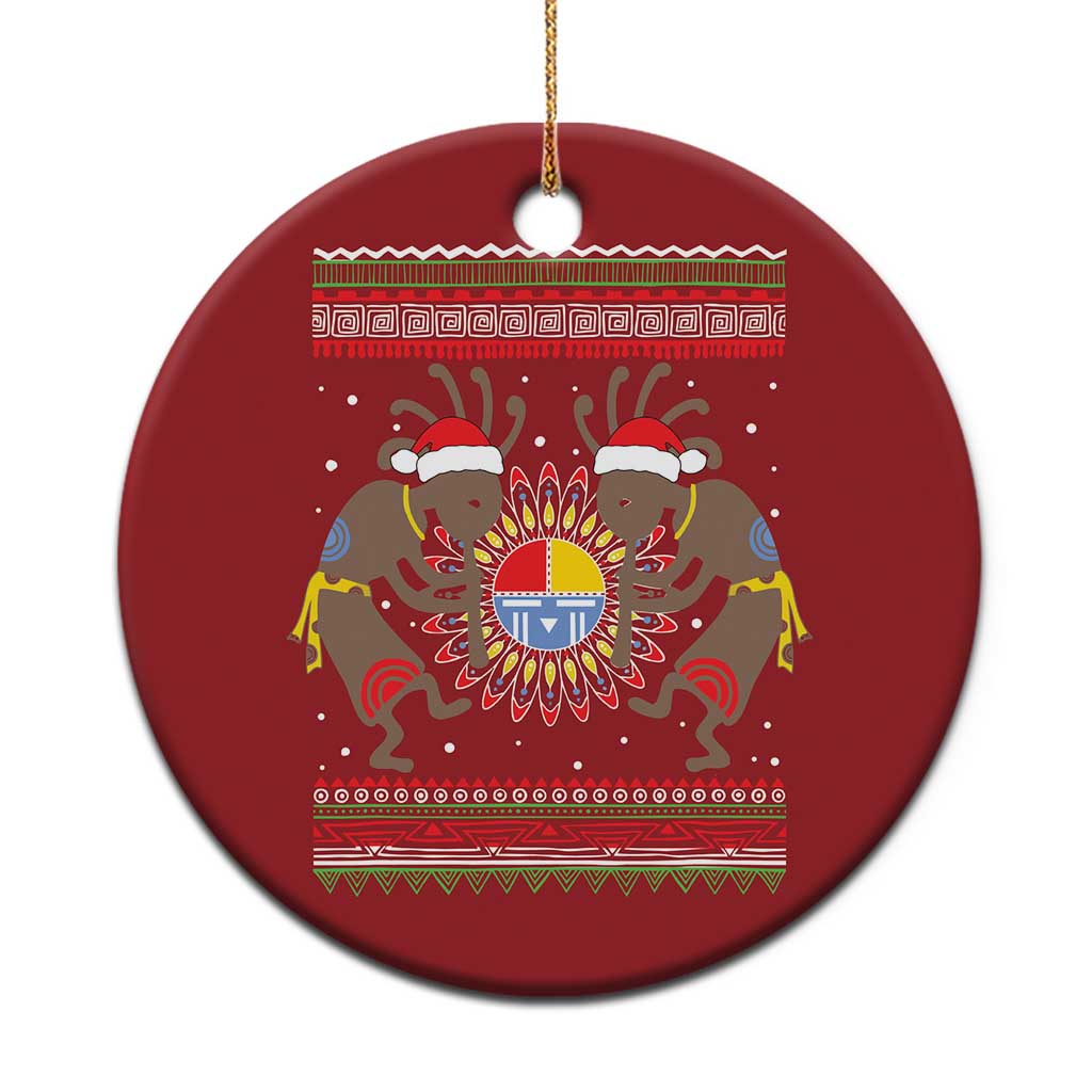 Funny Christmas Native American Christmas Ornament Santa Kokopeli Medicine Wheel TS11