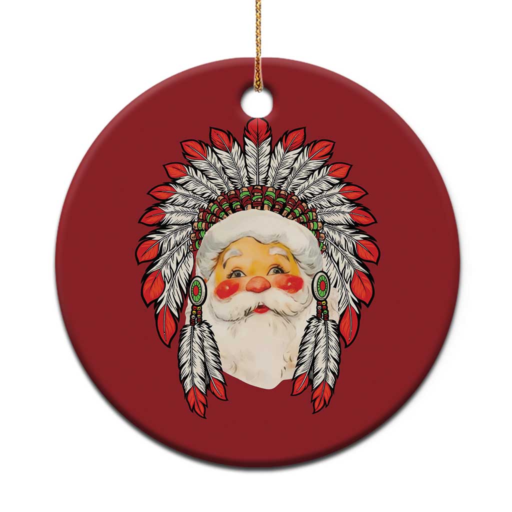 Funny Xmas Native American Indian Santa War Bonnet Christmas Ornament TS11