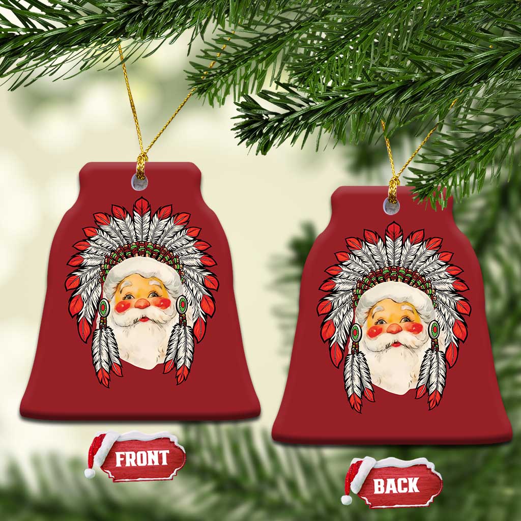 Funny Xmas Native American Indian Santa War Bonnet Christmas Ornament TS11