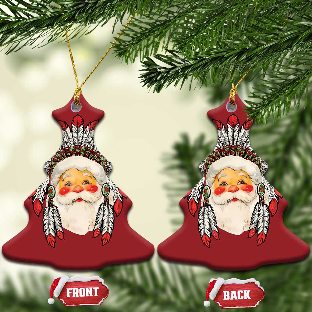 Funny Xmas Native American Indian Santa War Bonnet Christmas Ornament TS11