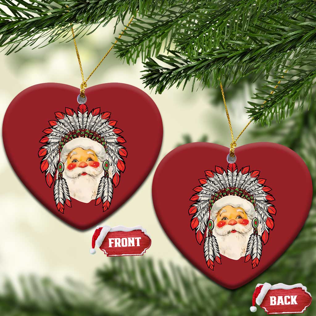 Funny Xmas Native American Indian Santa War Bonnet Christmas Ornament TS11