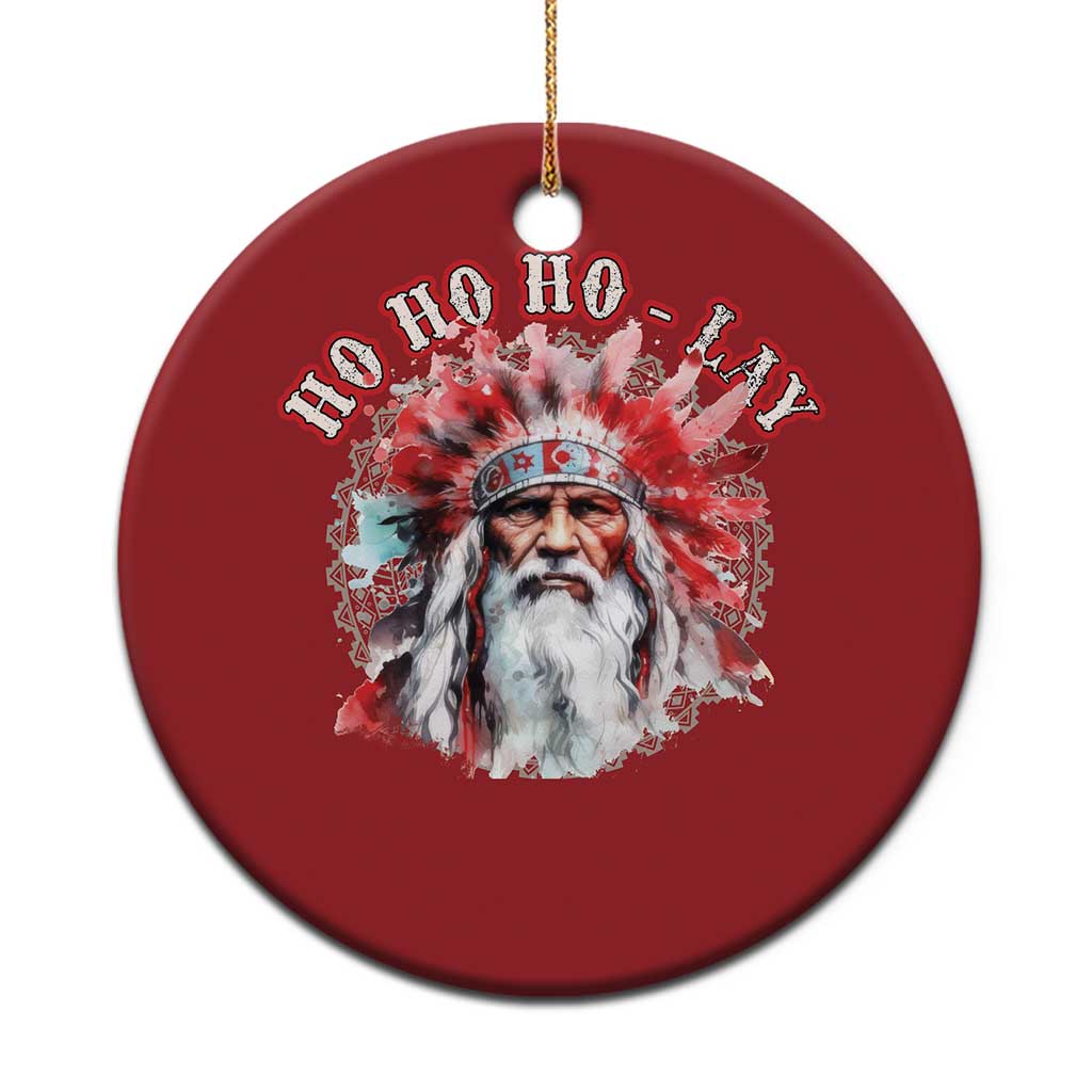 Funny Christmas Native American Christmas Ornament Ho Ho Lay War Bonnet Santa Indian Tribes TS11