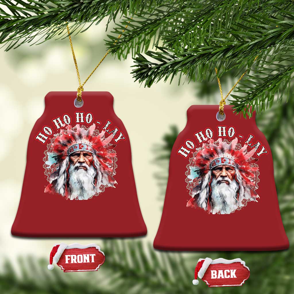 Funny Christmas Native American Christmas Ornament Ho Ho Lay War Bonnet Santa Indian Tribes TS11