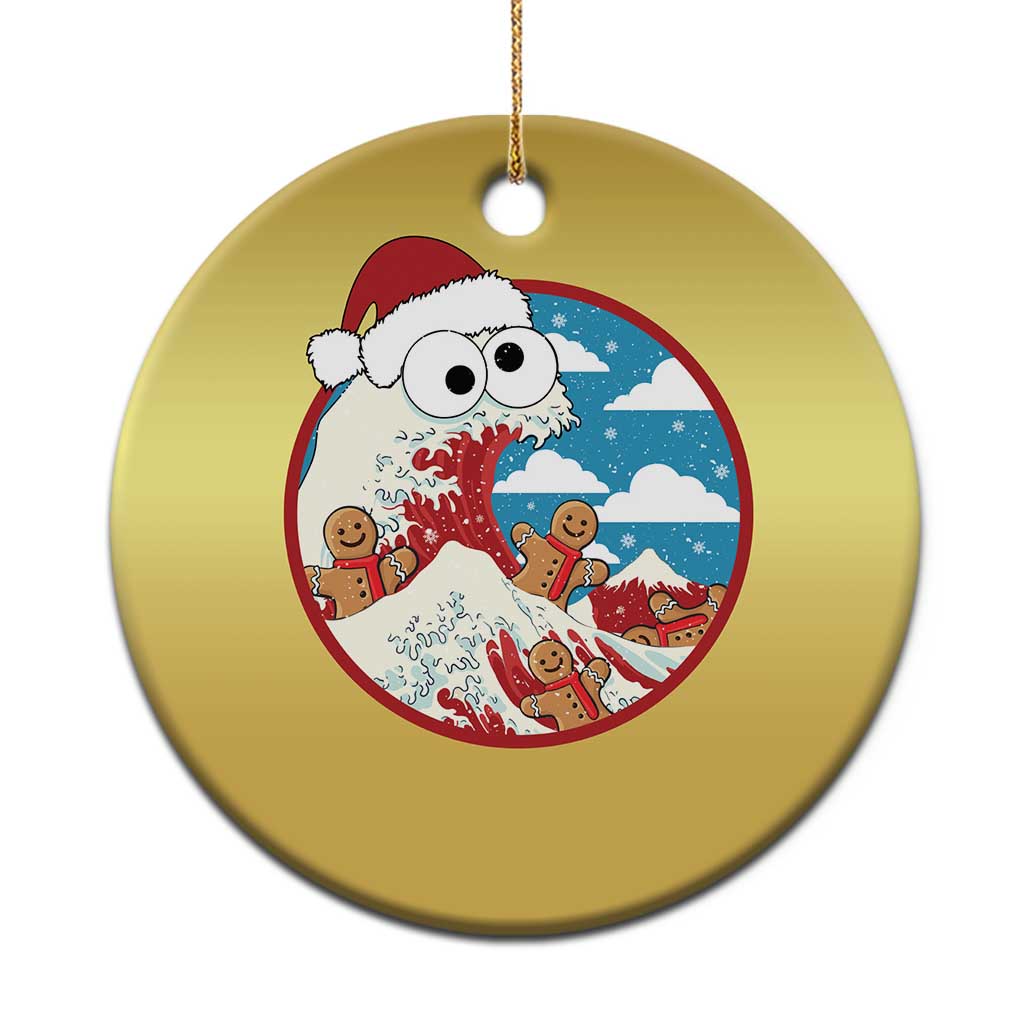 Funny Christmas Christmas Ornament Santa Tsunami Is Eating Ginger Bread Xmas TS11