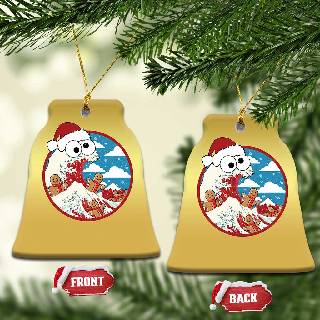 Funny Christmas Christmas Ornament Santa Tsunami Is Eating Ginger Bread Xmas TS11