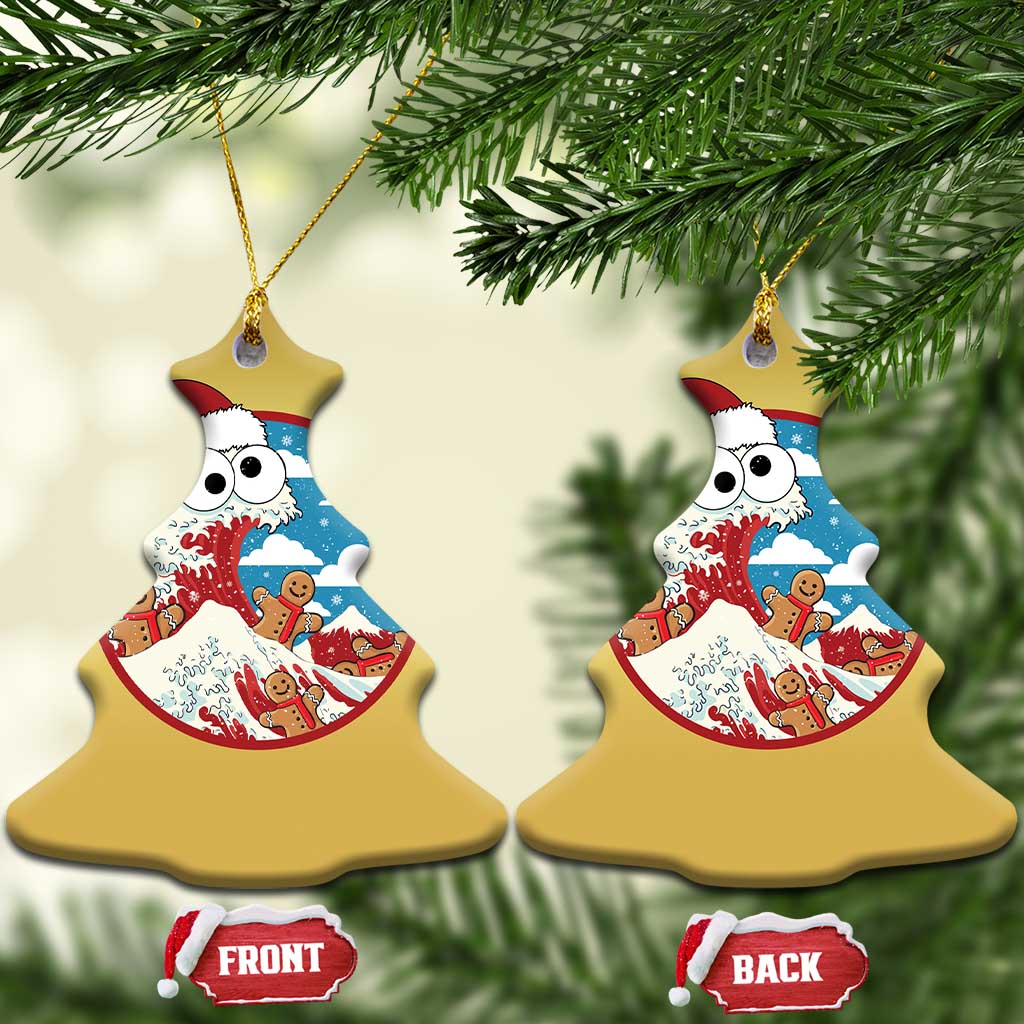 Funny Christmas Christmas Ornament Santa Tsunami Is Eating Ginger Bread Xmas TS11