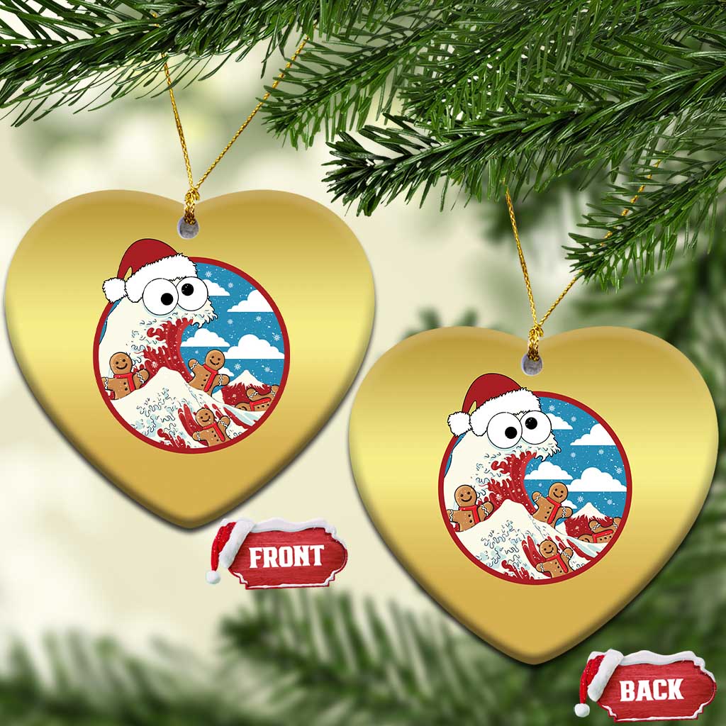 Funny Christmas Christmas Ornament Santa Tsunami Is Eating Ginger Bread Xmas TS11
