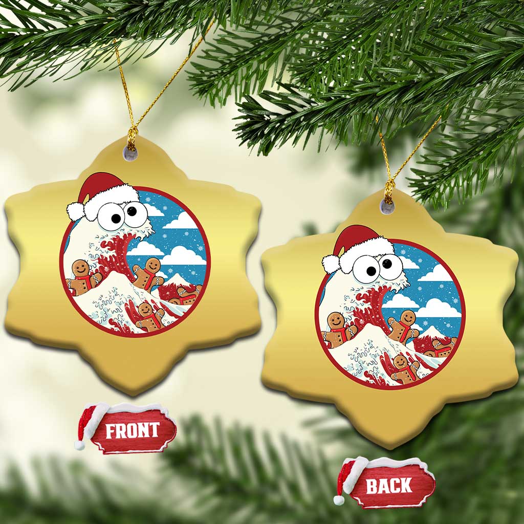 Funny Christmas Christmas Ornament Santa Tsunami Is Eating Ginger Bread Xmas TS11