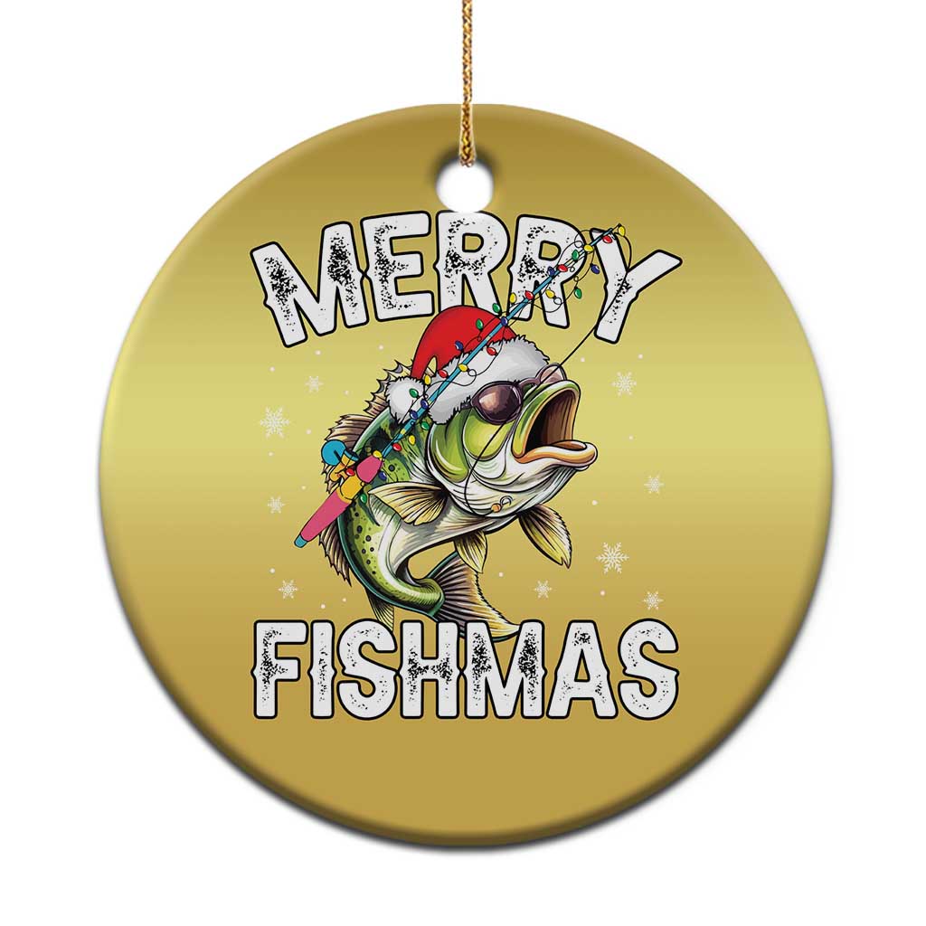 Funny Xmas Fishing Christmas Ornament Merry Fishmas Bass Fish Rod TS11