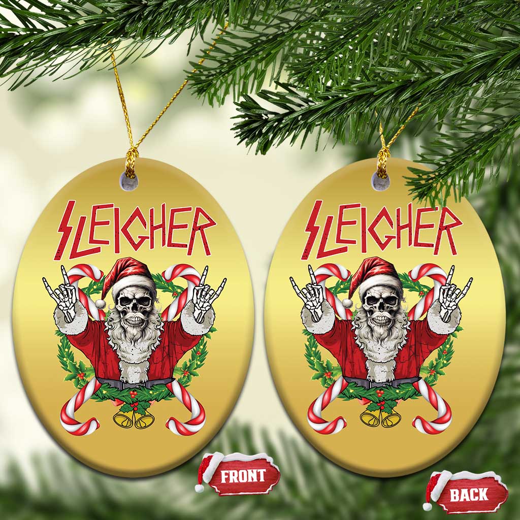 Xmas Heavy Metal Christmas Ornament Sleigher Skeleton Santa Xmas Wreath TS11