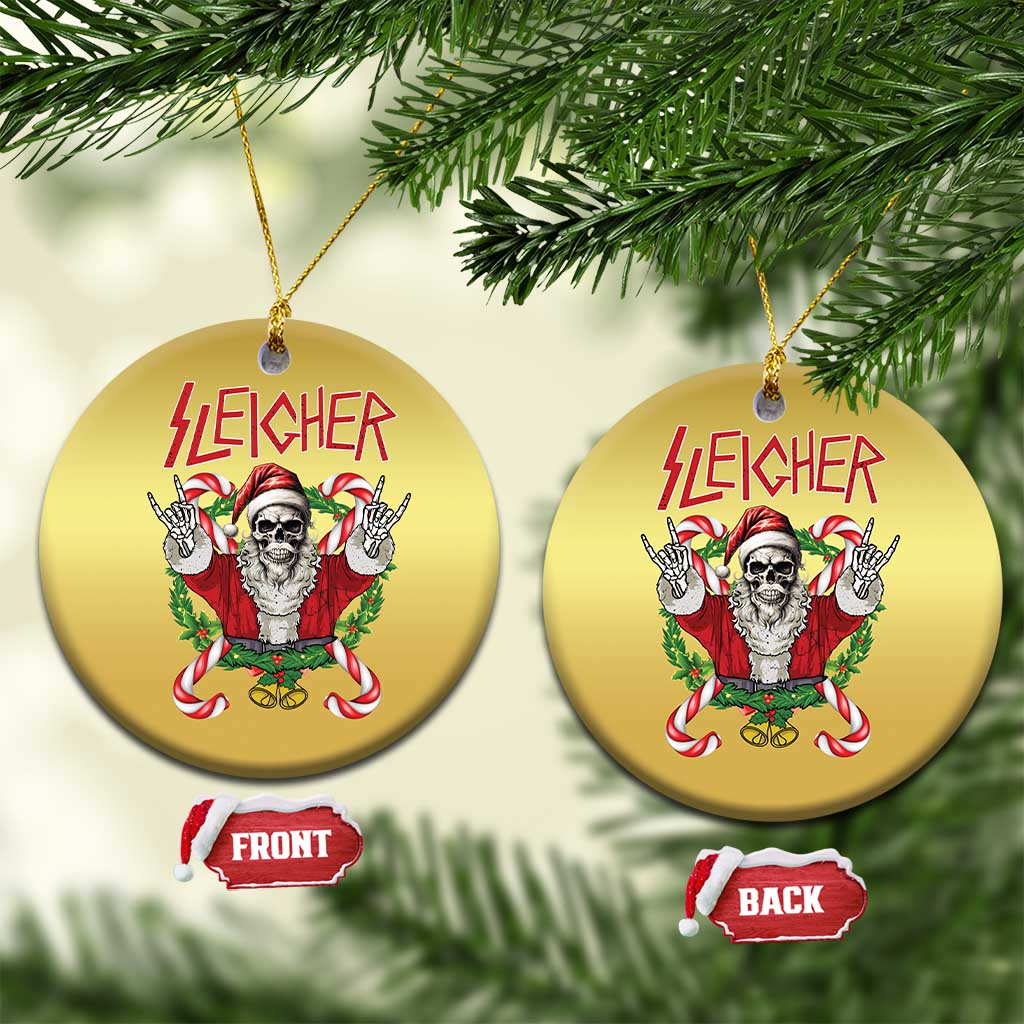 Xmas Heavy Metal Christmas Ornament Sleigher Skeleton Santa Xmas Wreath TS11