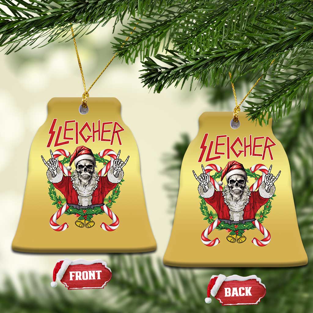 Xmas Heavy Metal Christmas Ornament Sleigher Skeleton Santa Xmas Wreath TS11
