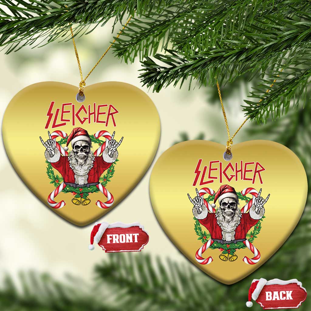 Xmas Heavy Metal Christmas Ornament Sleigher Skeleton Santa Xmas Wreath TS11
