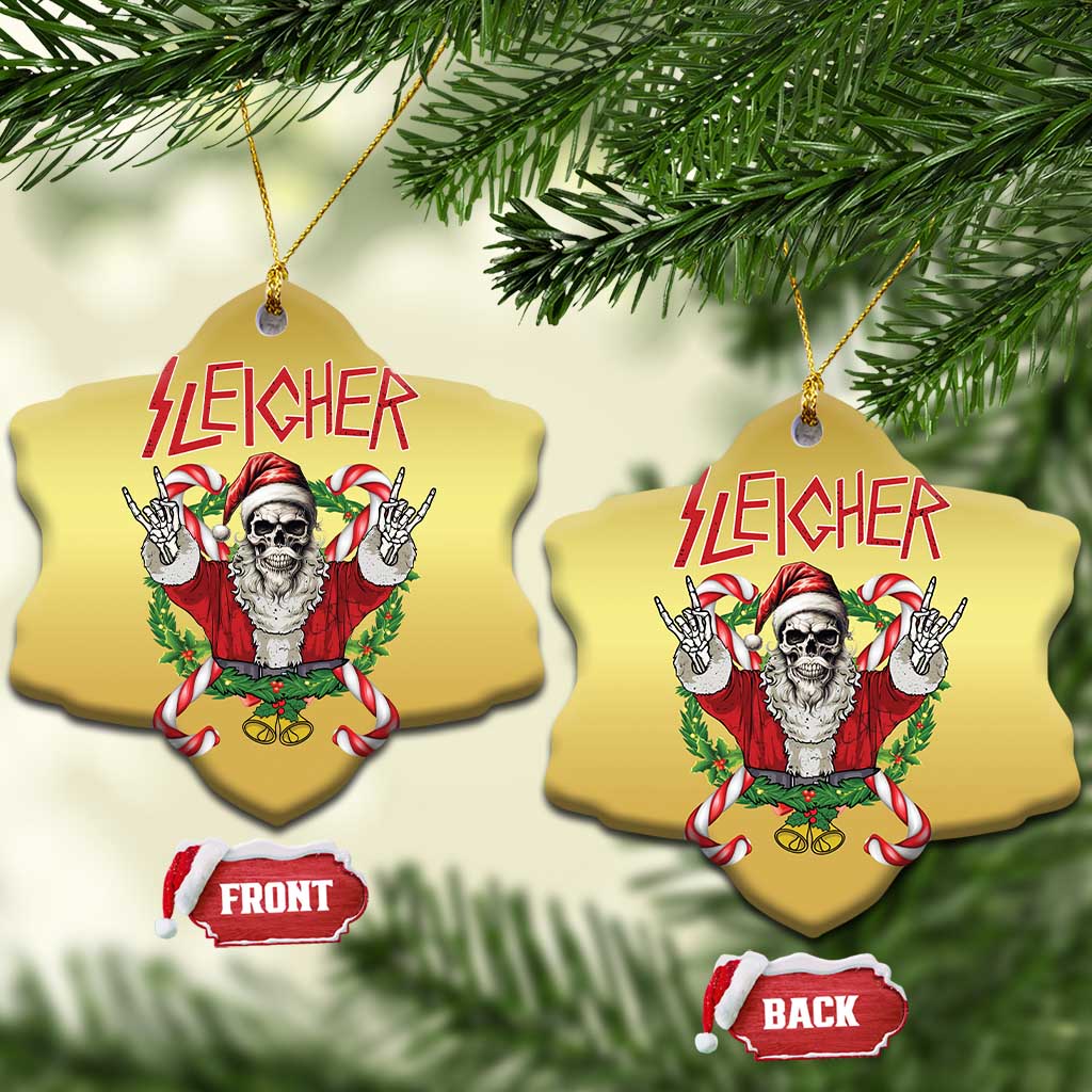Xmas Heavy Metal Christmas Ornament Sleigher Skeleton Santa Xmas Wreath TS11