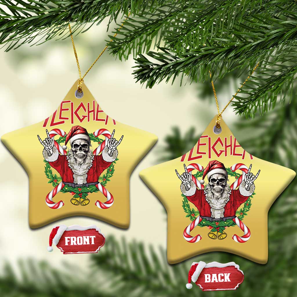 Xmas Heavy Metal Christmas Ornament Sleigher Skeleton Santa Xmas Wreath TS11