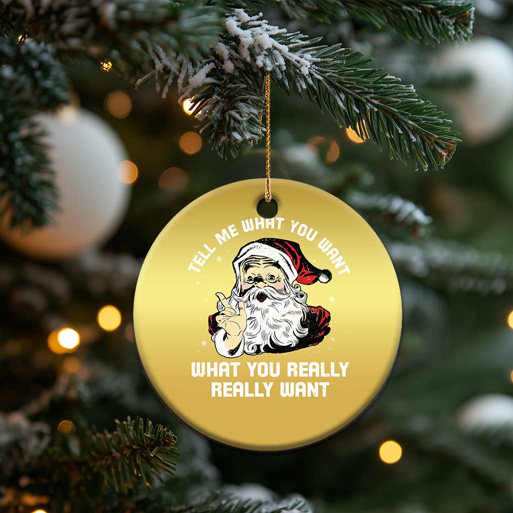 Funny Christmas Santa Christmas Ornament Tell Me What You Want What You Really Really Want TS11