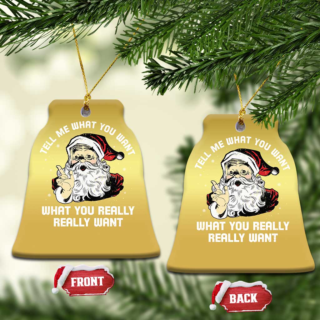 Funny Christmas Santa Christmas Ornament Tell Me What You Want What You Really Really Want TS11