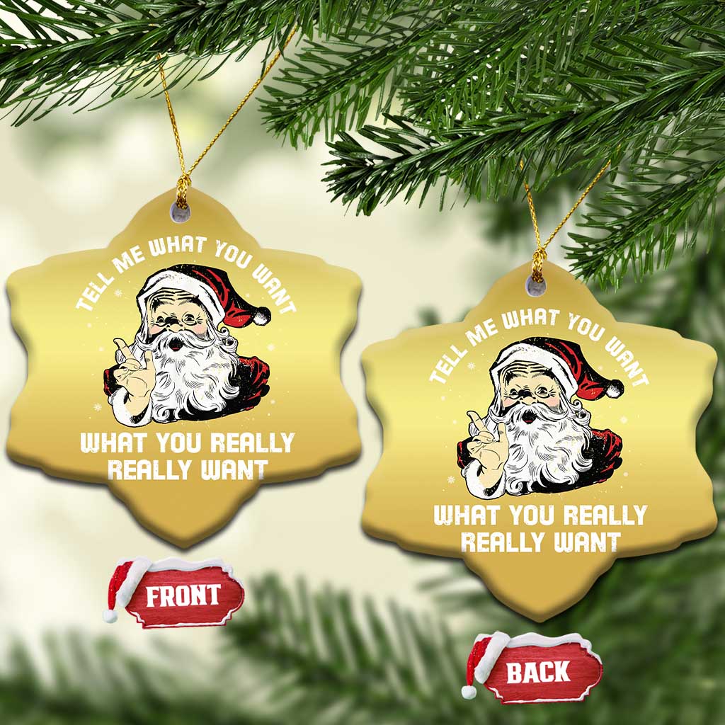 Funny Christmas Santa Christmas Ornament Tell Me What You Want What You Really Really Want TS11