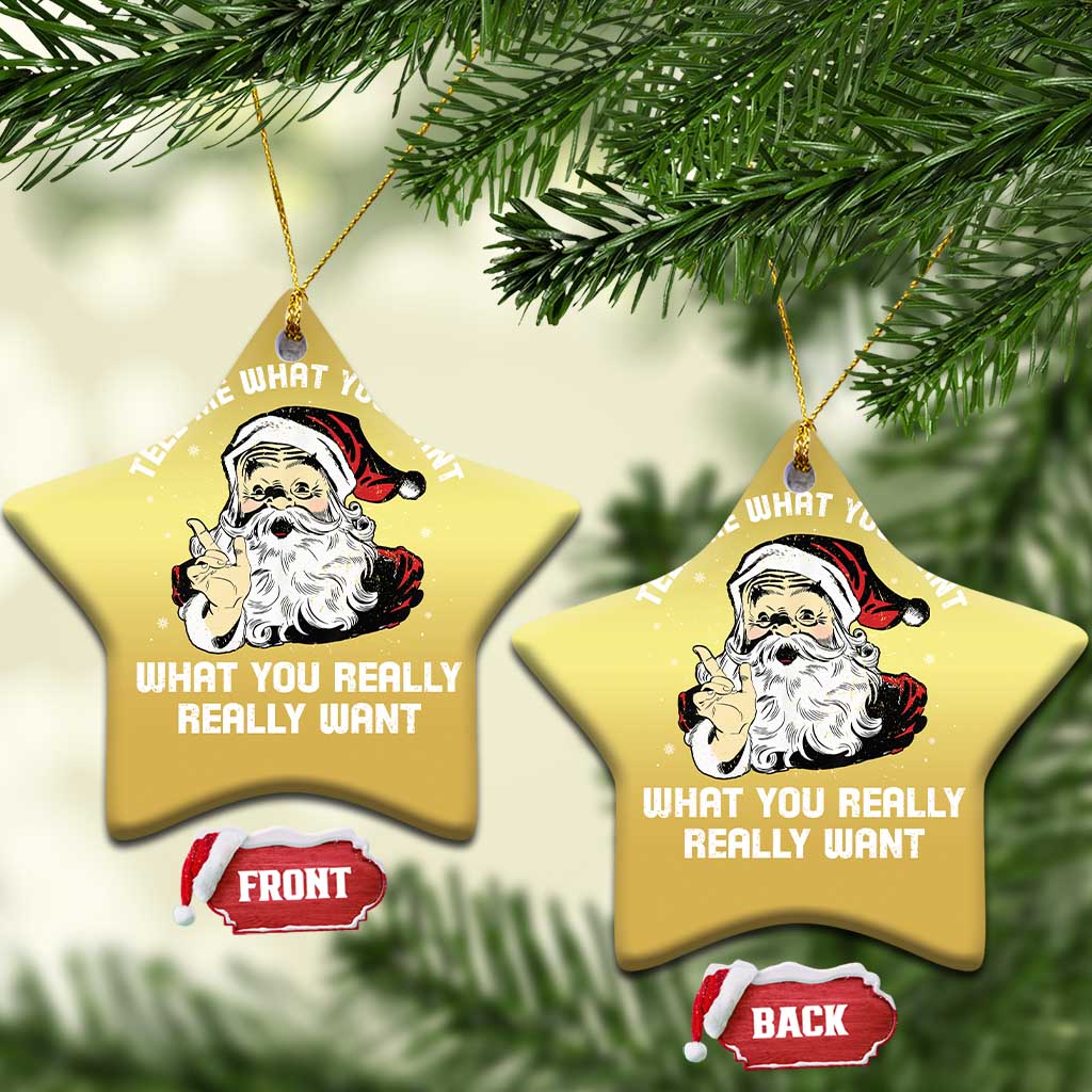 Funny Christmas Santa Christmas Ornament Tell Me What You Want What You Really Really Want TS11