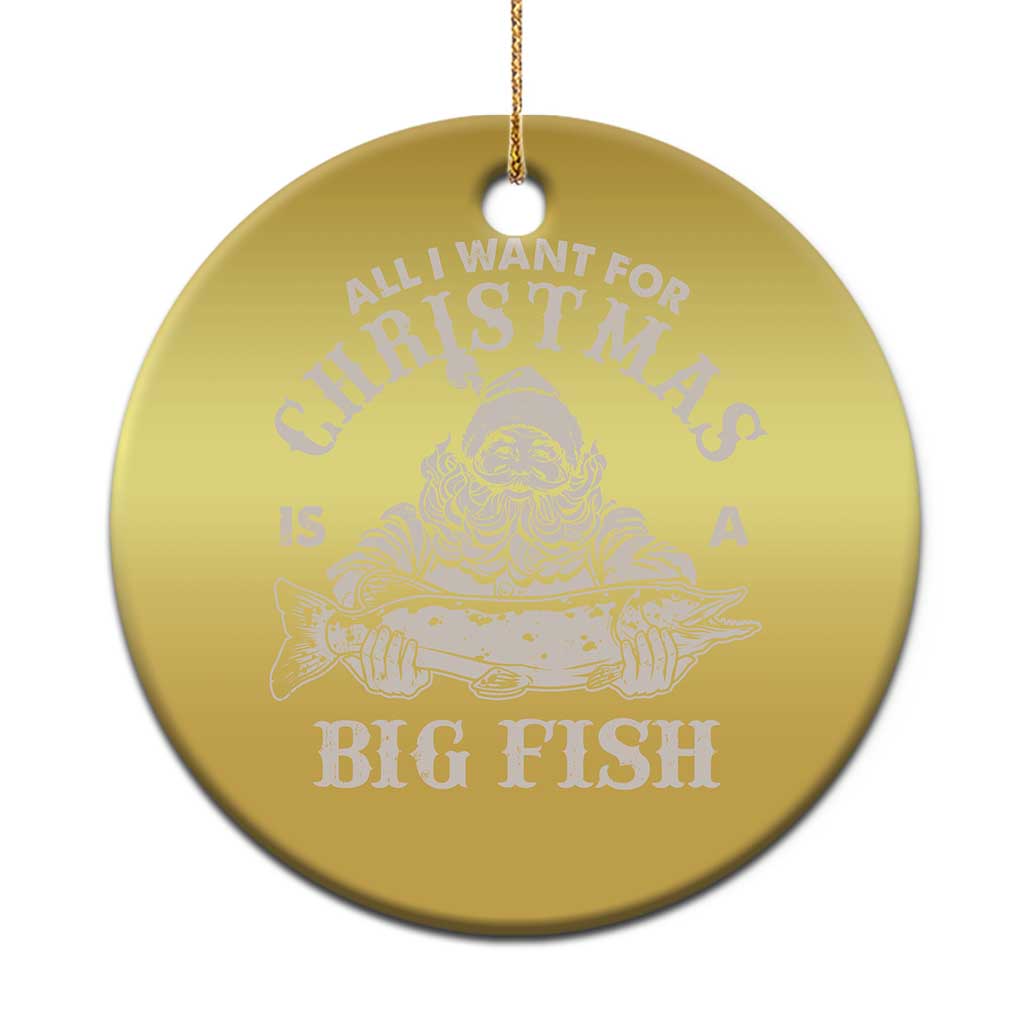 Funny Xmas  Fishing Christmas Ornament All I Want For Christmas Is A Big Fish Santa TS11