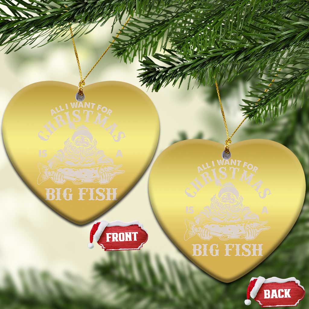Funny Xmas  Fishing Christmas Ornament All I Want For Christmas Is A Big Fish Santa TS11