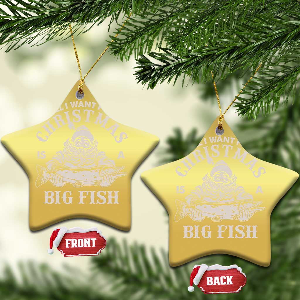 Funny Xmas  Fishing Christmas Ornament All I Want For Christmas Is A Big Fish Santa TS11