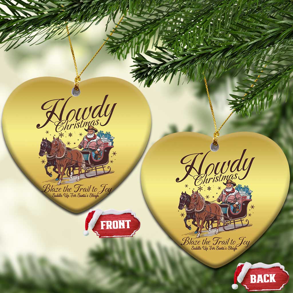 Western Xmas Christmas Ornament Howdy Christmas Blaze The Trail To Joy Cowboy Santa TS11