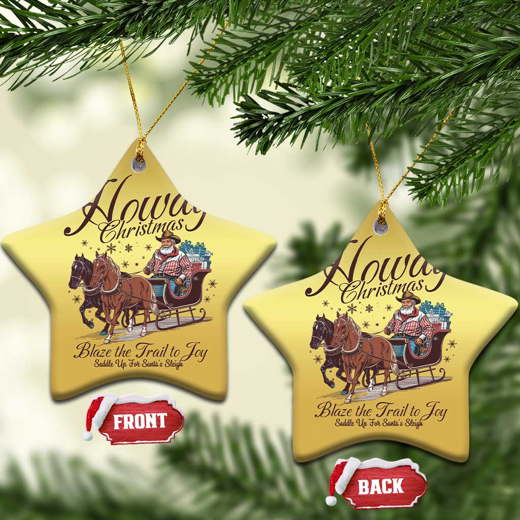 Western Xmas Christmas Ornament Howdy Christmas Blaze The Trail To Joy Cowboy Santa TS11