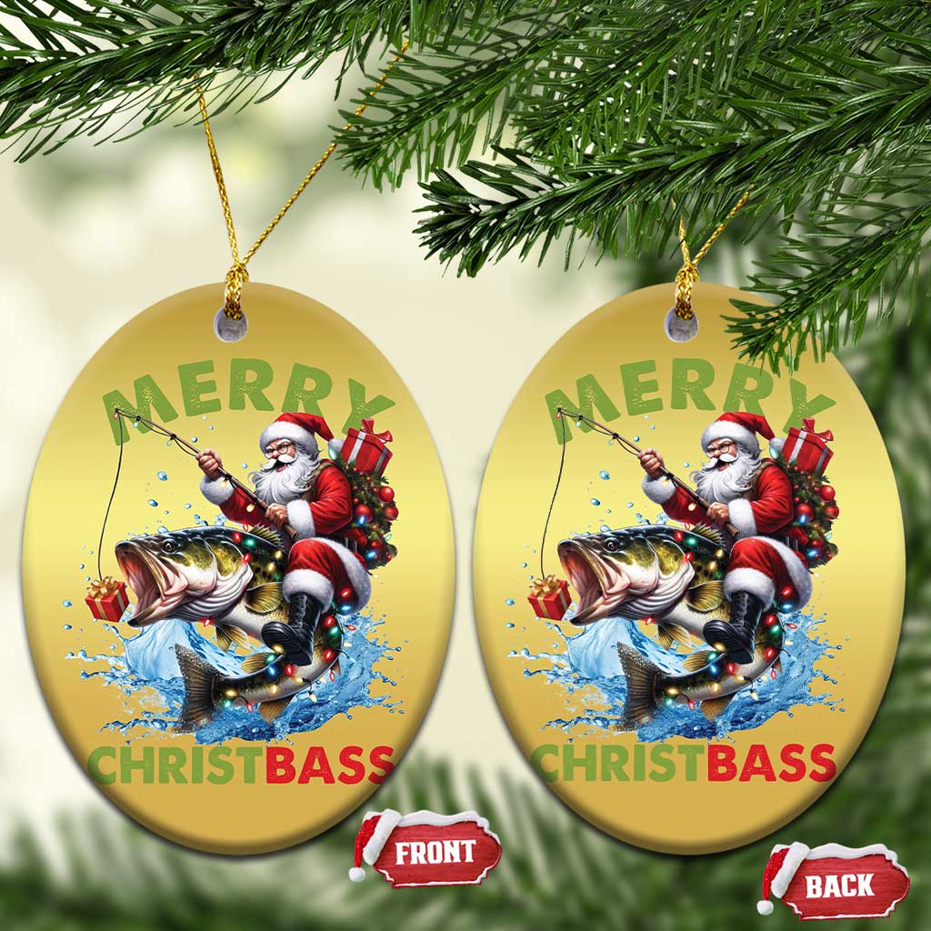 Funny Xmas Fishing Christmas Ornament Merry Christbass Santa Xmas Tree TS11