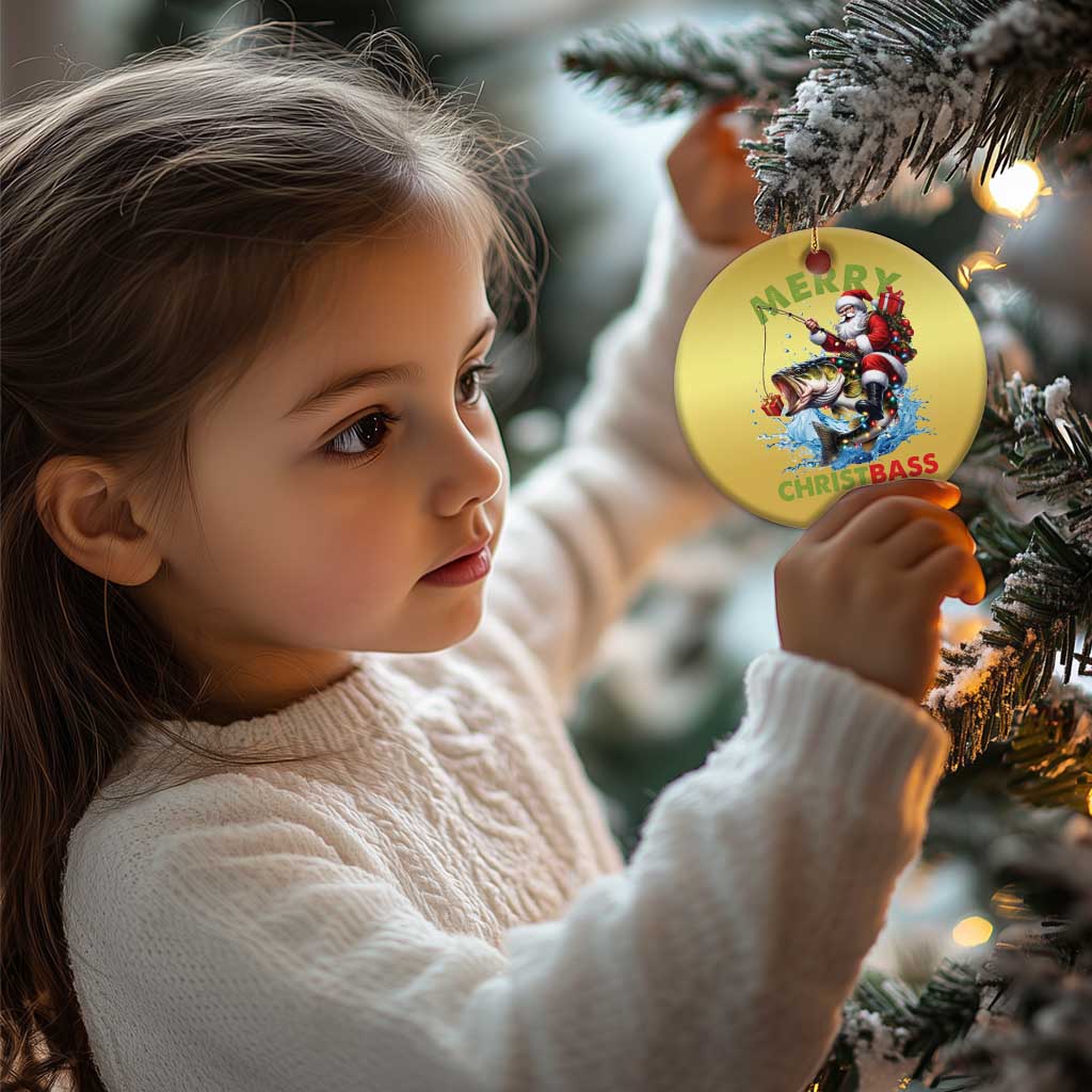 Funny Xmas Fishing Christmas Ornament Merry Christbass Santa Xmas Tree TS11