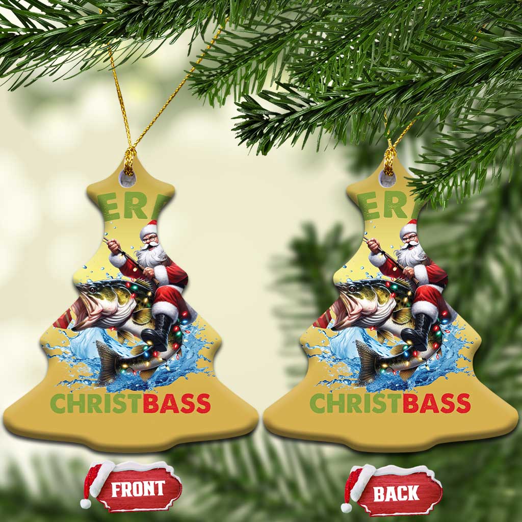 Funny Xmas Fishing Christmas Ornament Merry Christbass Santa Xmas Tree TS11