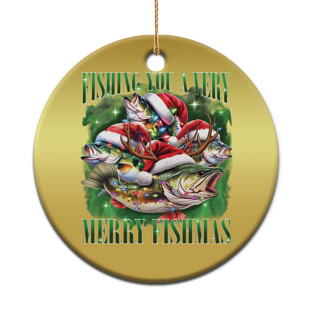 Funny Xmas Christmas Ornament Fishing You A Very Merry Fishmas Santa Hat TS11