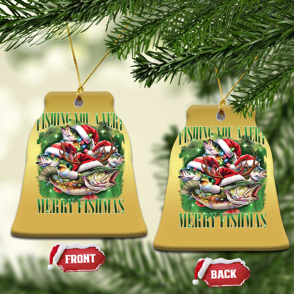 Funny Xmas Christmas Ornament Fishing You A Very Merry Fishmas Santa Hat TS11