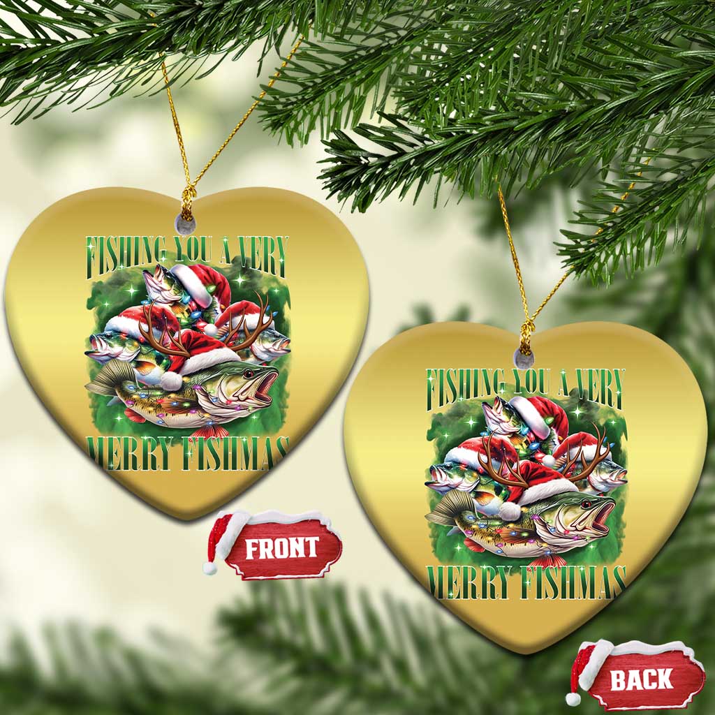 Funny Xmas Christmas Ornament Fishing You A Very Merry Fishmas Santa Hat TS11