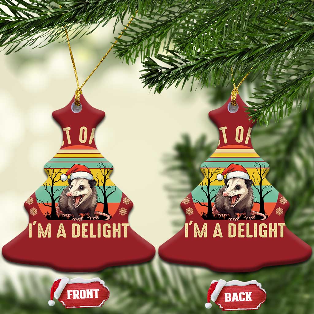 Funny First Of All I'm A Delight Christmas Ornament Angry Opossum Possum Xmas TS11