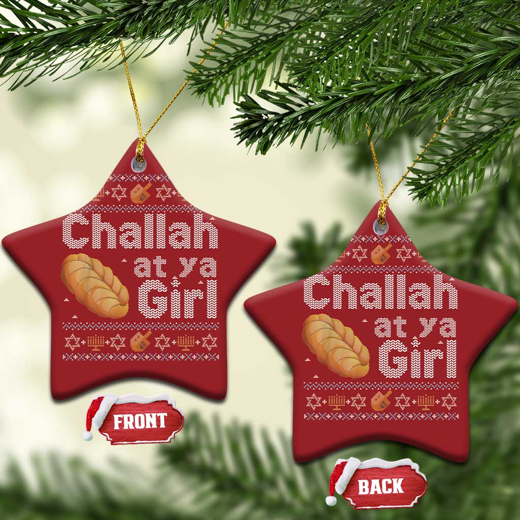 Funny Hanukkah Christmas Ornament Challah At Ya Girl Jewish Holiday TS11