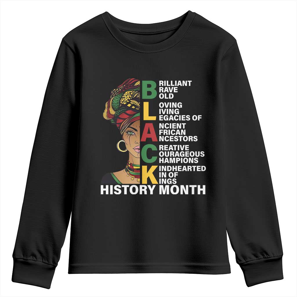 Black History Month Brilliant Brave Bold Youth Sweatshirt African American Black Pride TS11