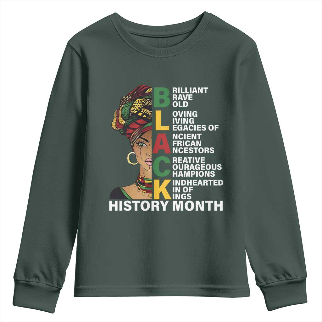 Black History Month Brilliant Brave Bold Youth Sweatshirt African American Black Pride TS11