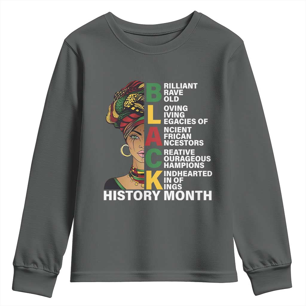 Black History Month Brilliant Brave Bold Youth Sweatshirt African American Black Pride TS11